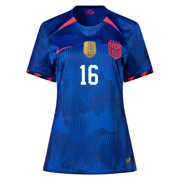Womens United States Rose Lavelle 4 Star Away Jersey 23/24 w/ 2019 World Cup Champion Patch (Hyper Royal/Loyal Blue)