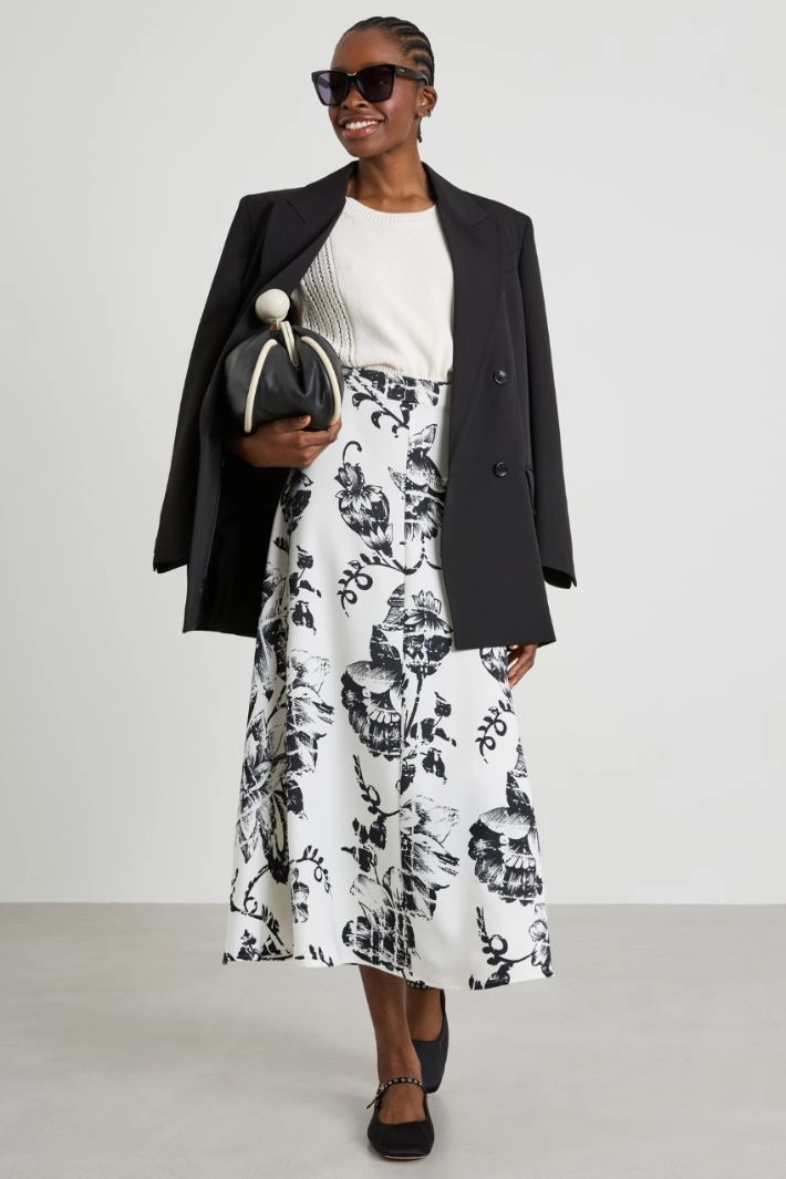 Envers satin skirt - WHITE BLACK