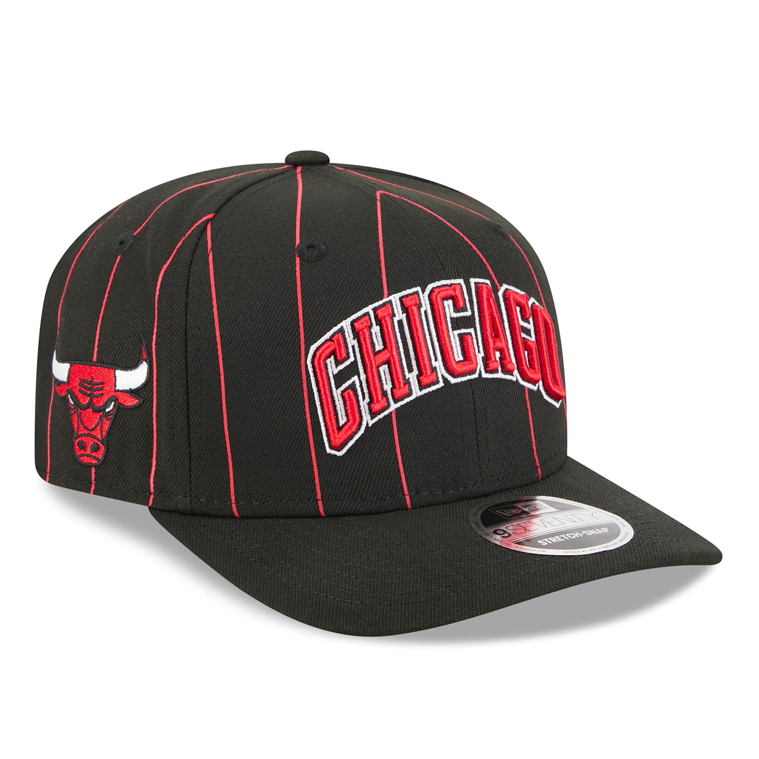 Chicago Bulls 2025-26 NBA Statement Stretch-Snap 9SEVENTY Cap Black