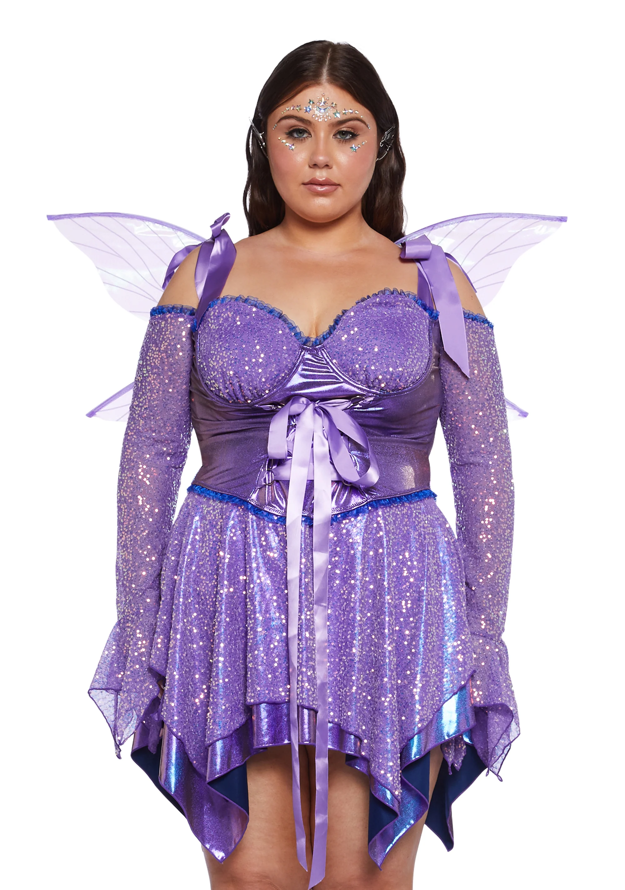Plus Cyber Fairy Costume - Purple