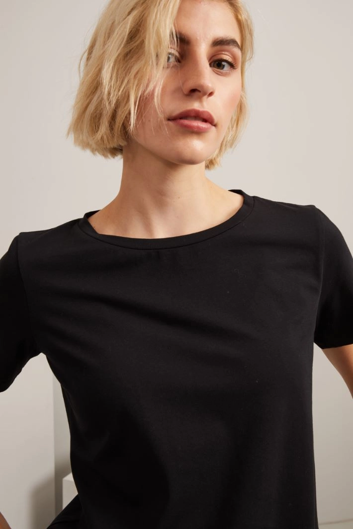Cotton jersey T-shirt - BLACK