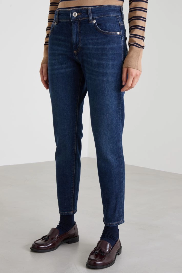 Denim boyfriend Jeans - DARK BLUE