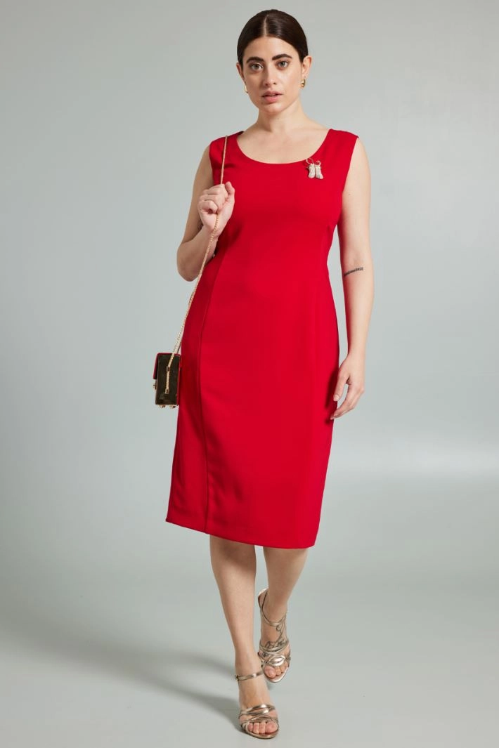 Stretch pencil dress - RED