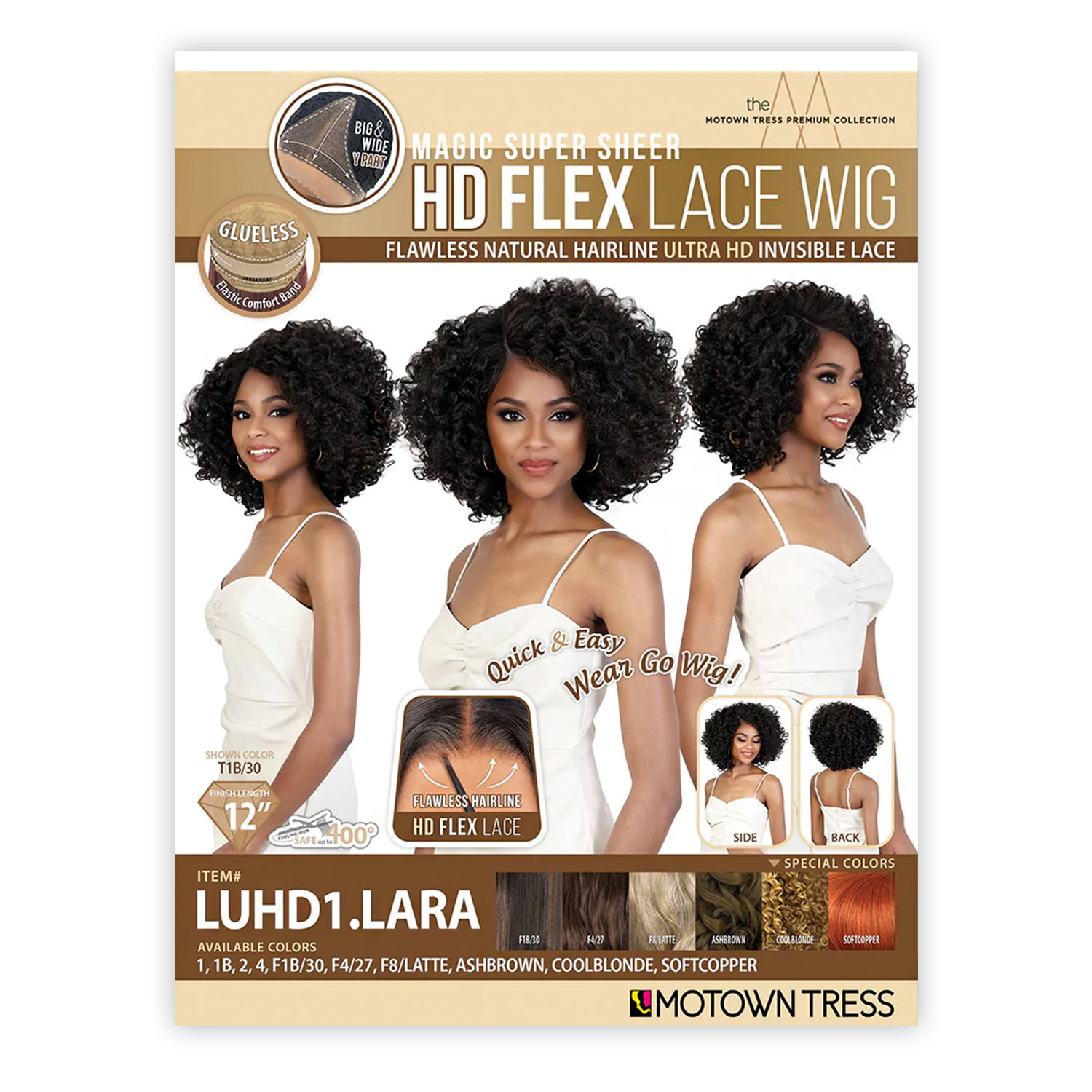 Motown Tress HD Lace Front Wig Glueless Flex Lace LUHD1.Lara