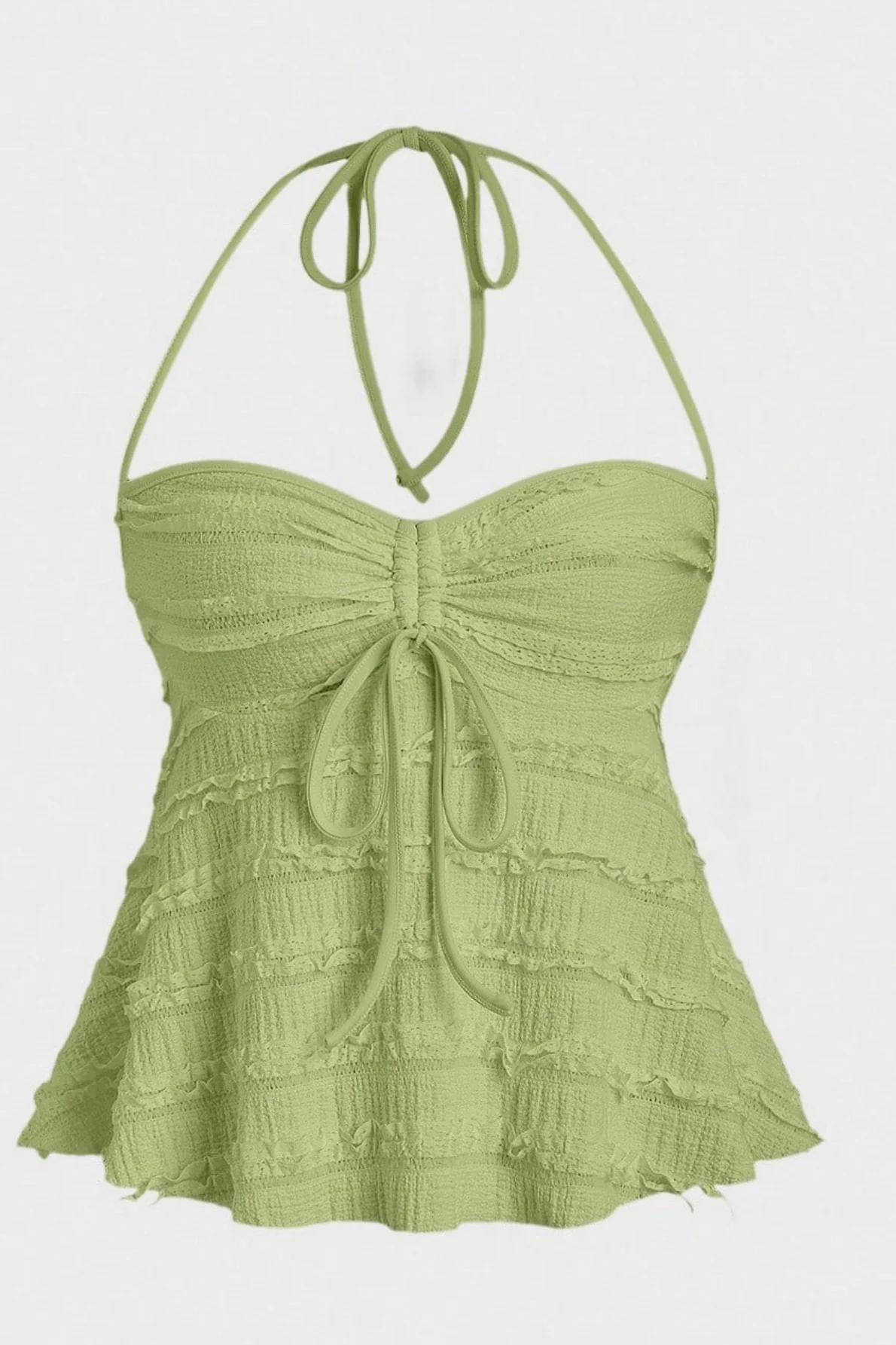 Asymmetrical Tie Halter Bikini Set