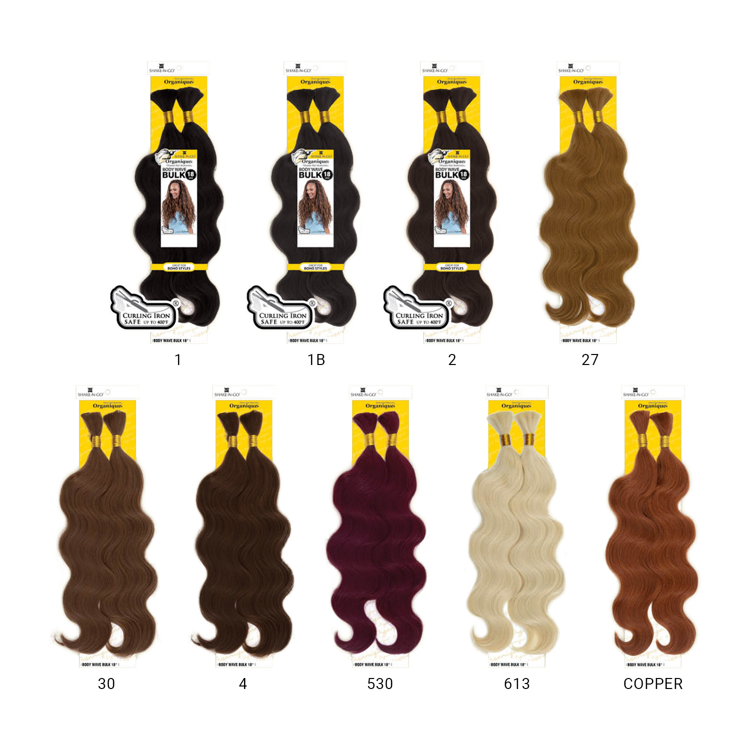 Shake-N-Go Human Hair Blend Braids Organique Body Wave Bulk 18