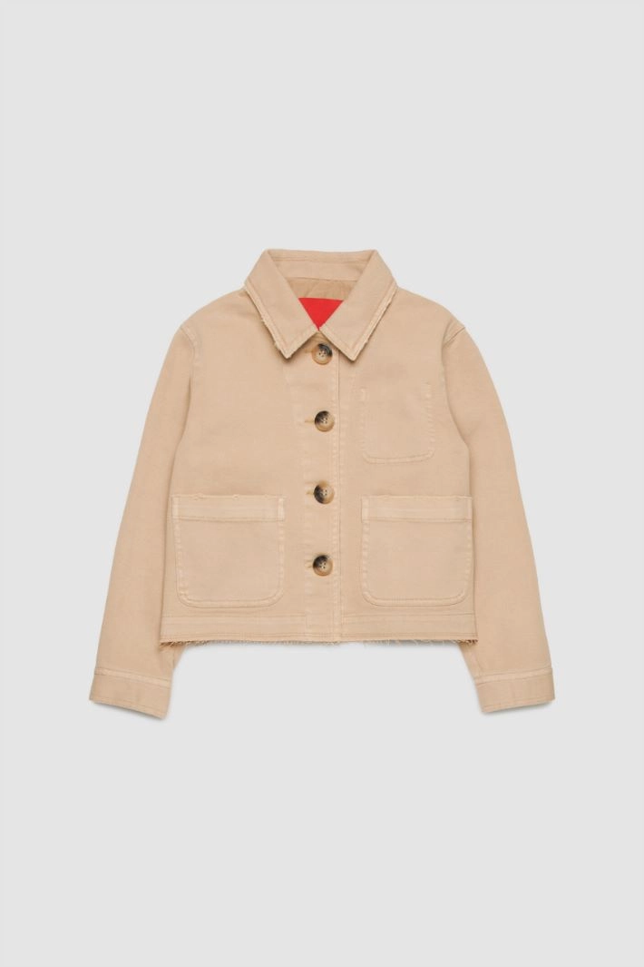Jacket with patch pockets KID - BEIGE