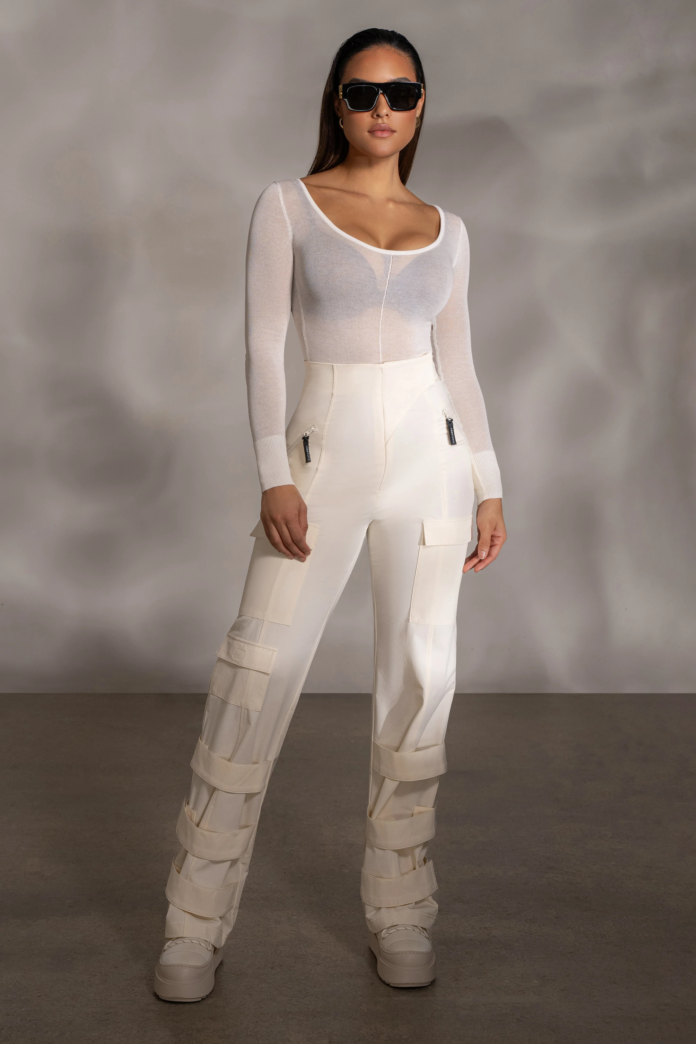 Buttercream Nyah Nylon Utility Pants