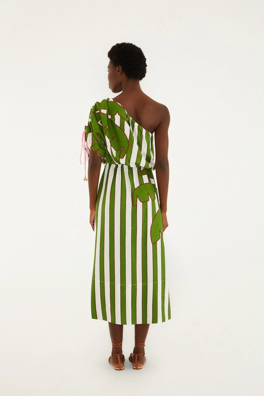 Off-White One-Shoulder Midi Dress