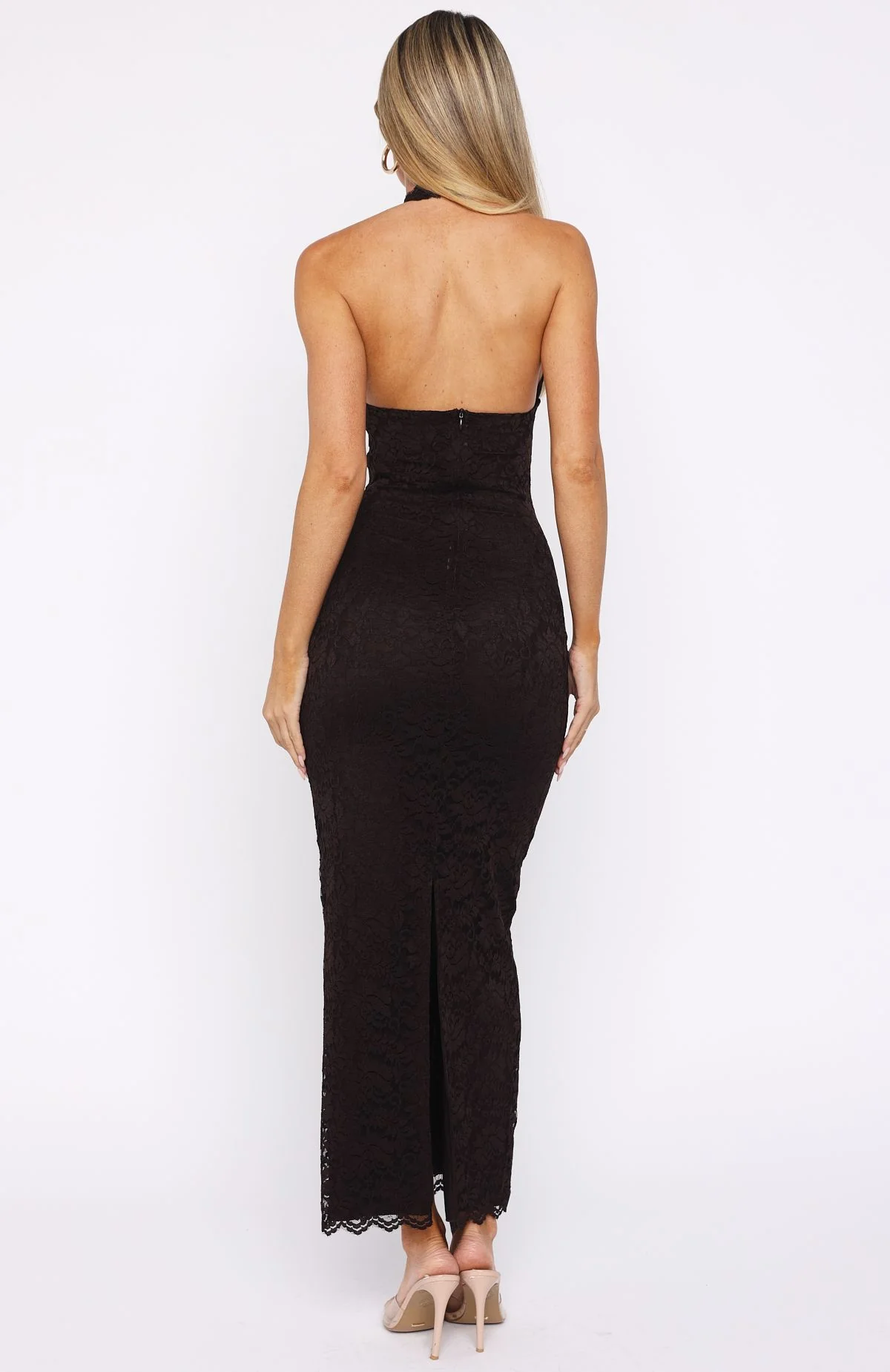 Destiny Lace Maxi Dress Chocolate