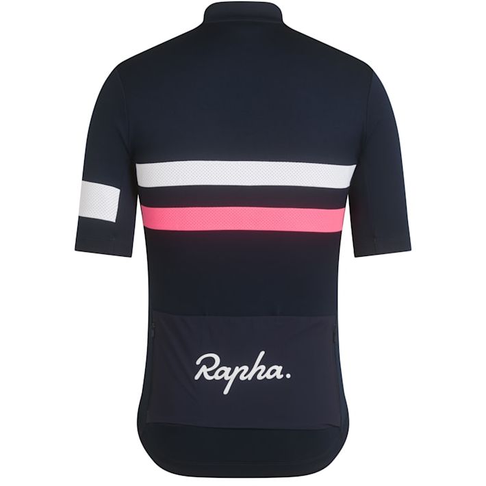 Rapha Brevet Short Sleeve Jersey Men - dark navy/high-vis pink/white