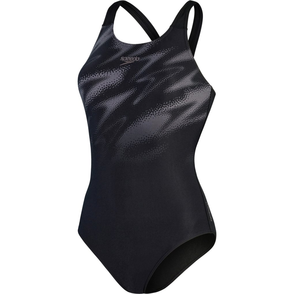Speedo HyperBoom Placement Muscleback Swimsuit Women - black/dove grey