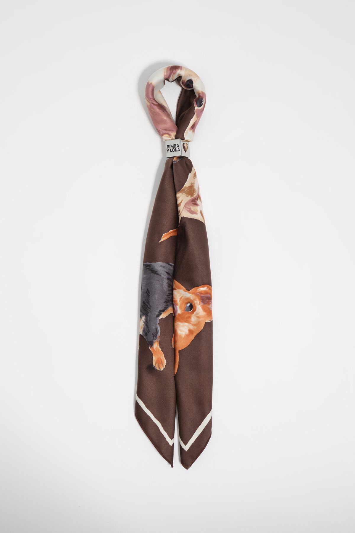 Brown Chihuahuas scarf bag charm