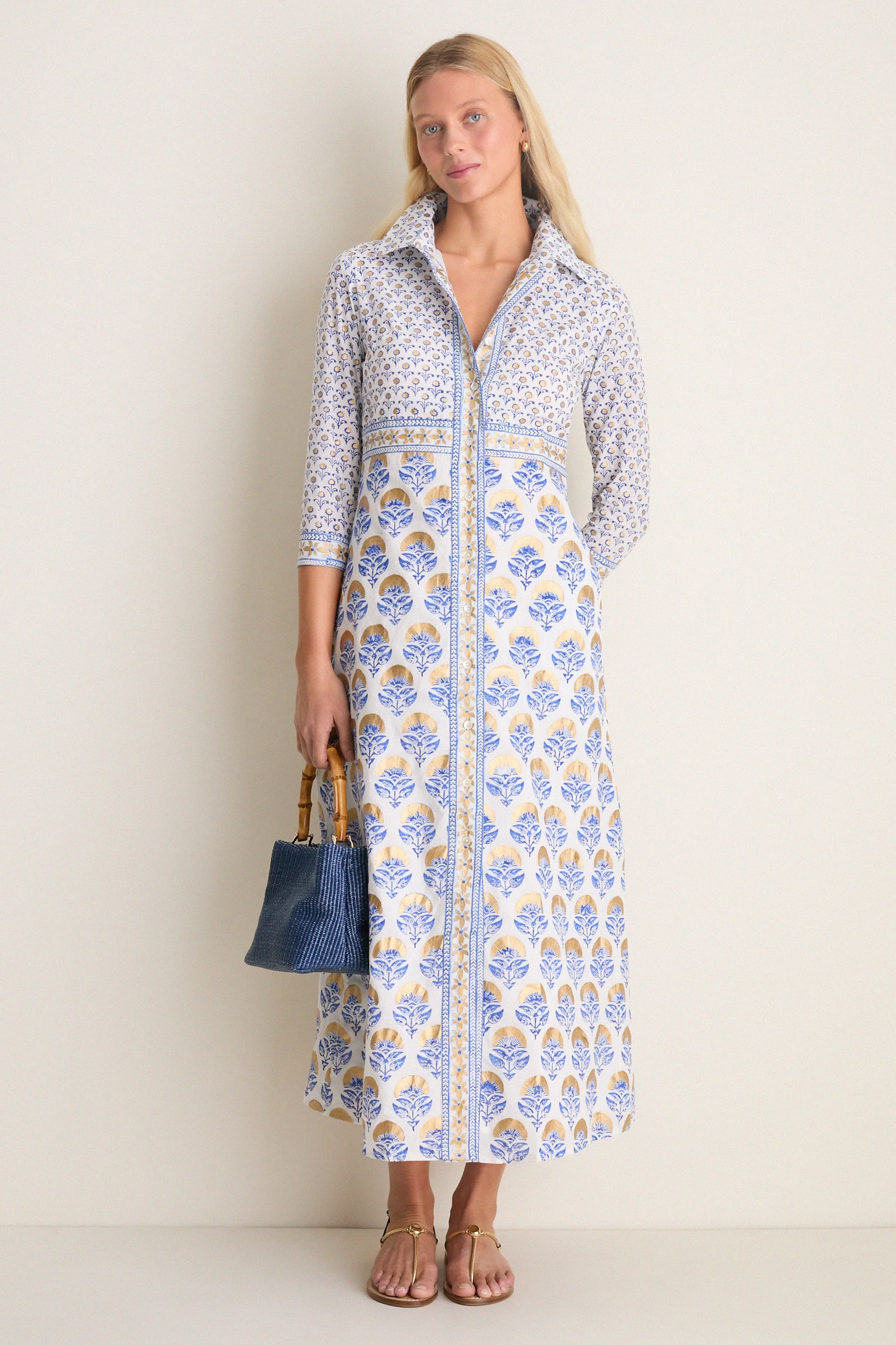 Arbor Blue Maxi Shirt Dress