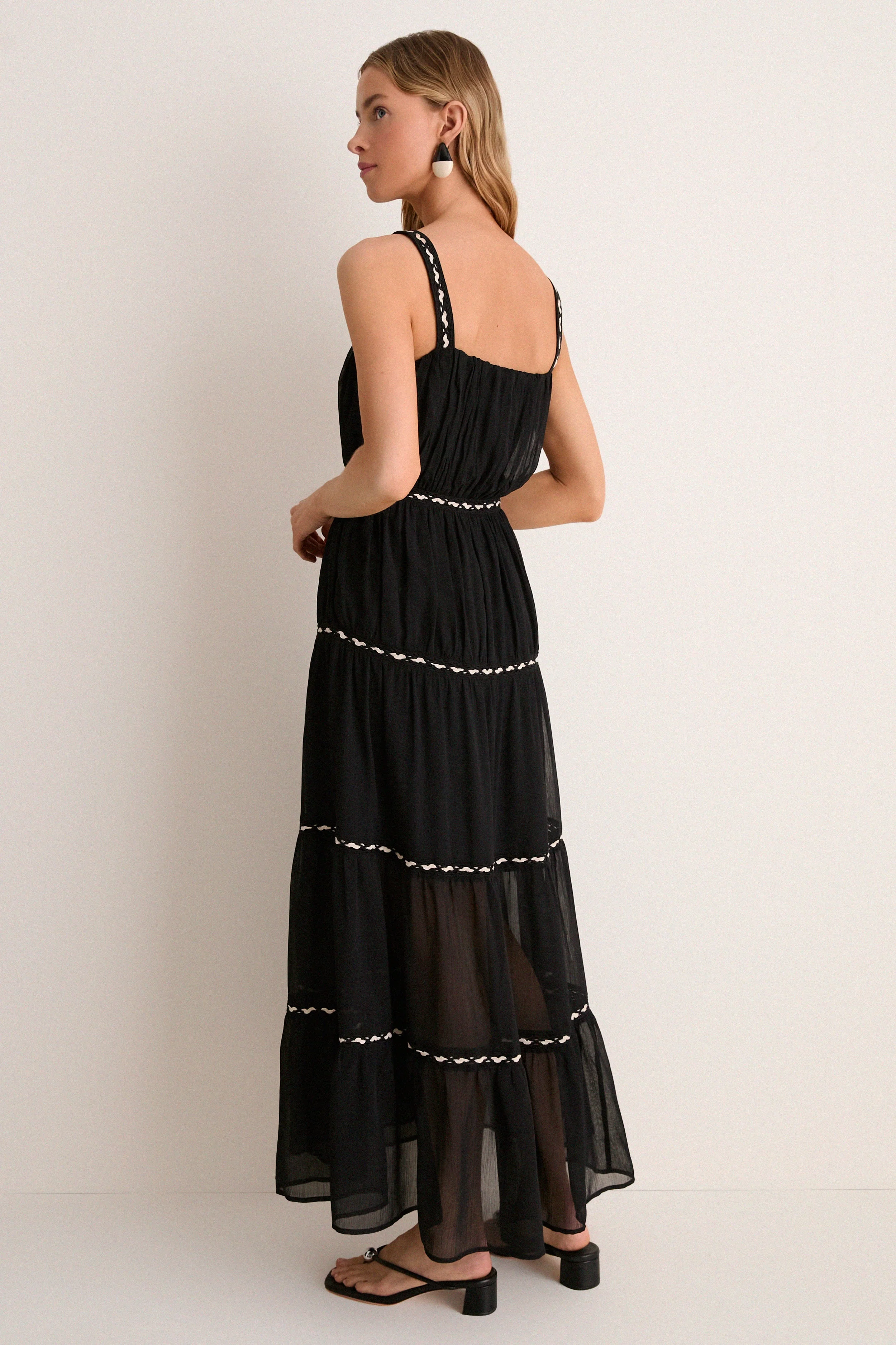 Black Smocked Ric Rac Sabina Dress