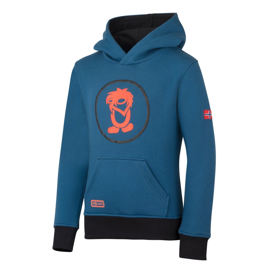 Trollkids Troll Sweater Kids - Nordic Blue/Black/Flame Orange
