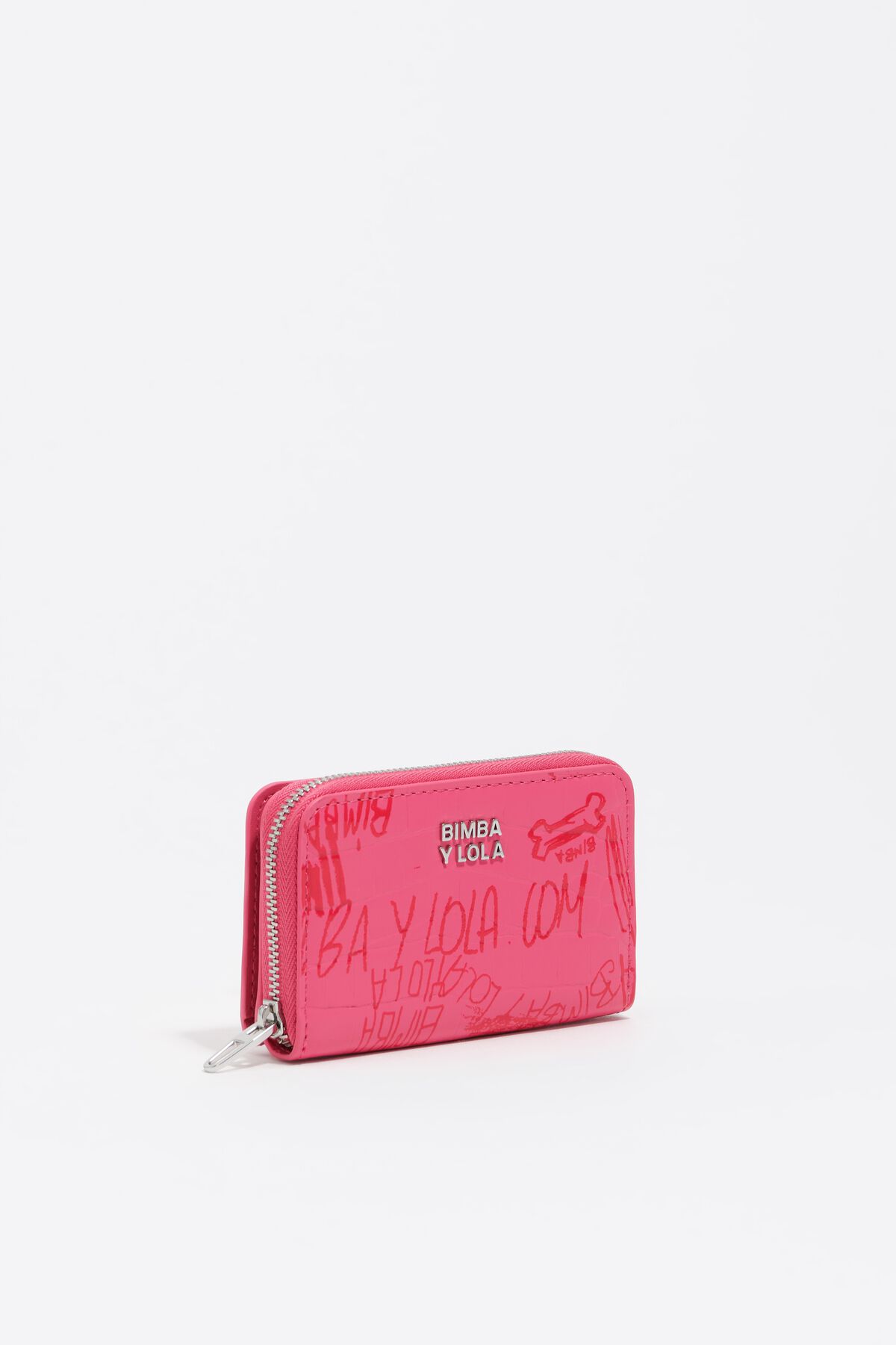 Berry pink flap purse with BIMBA logos