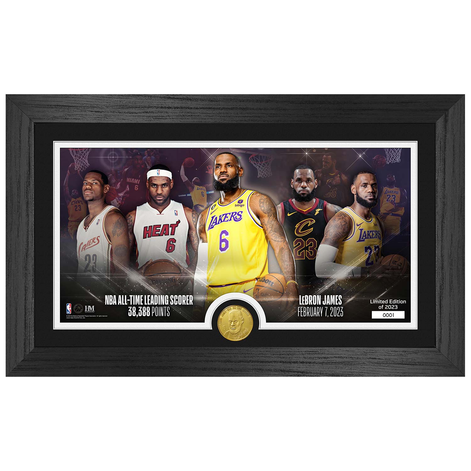 LeBron James Leading Scorer Through the Years Bronze Coin Framed NBA Photo