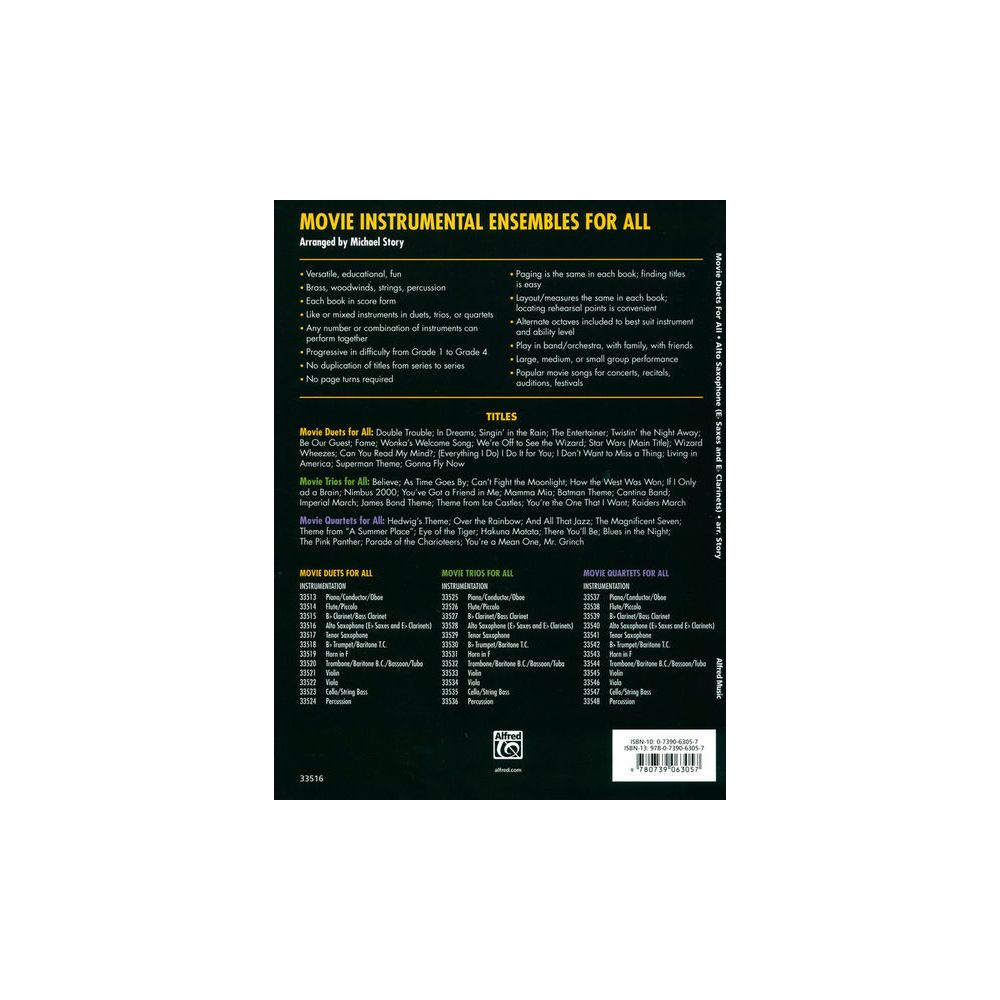 Alfred Music Publishing Movie Duets For All Alto Sax – Thomann Ireland