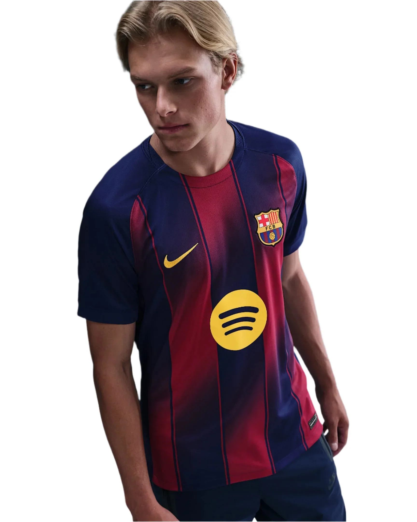 Men's Lamine Yamal Barcelona Home Jersey 25/26 w/ La Liga Patches (Deep Royal Blue/Midwest Gold)