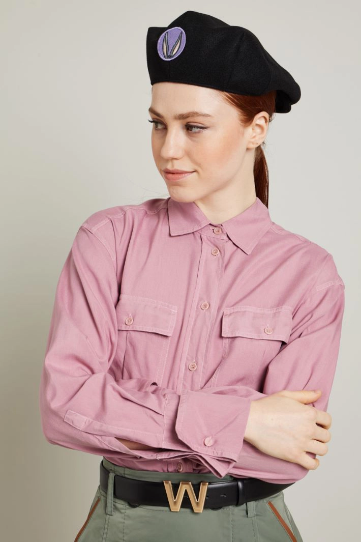 Technical cloth beret - BLACK