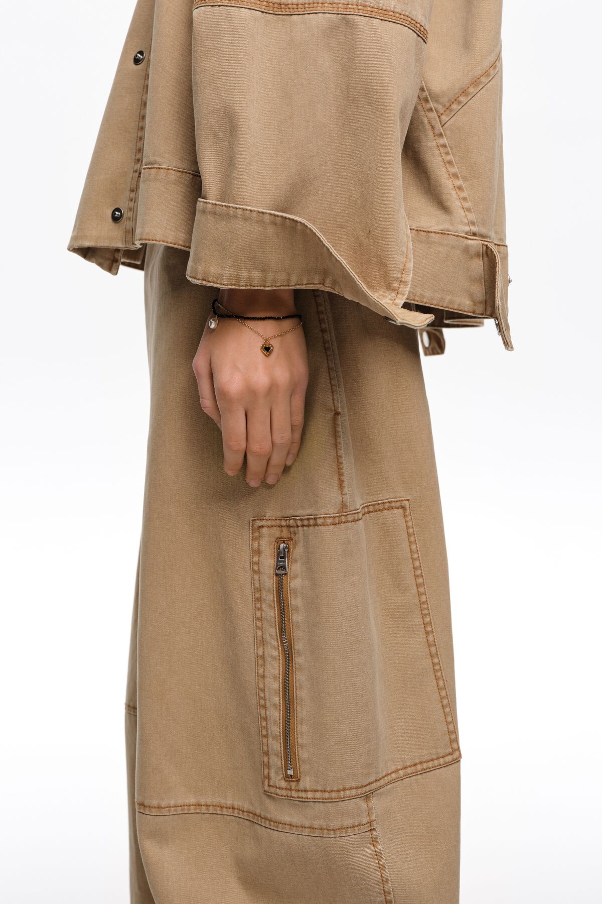 Black double bracelet with crystals and heart logo