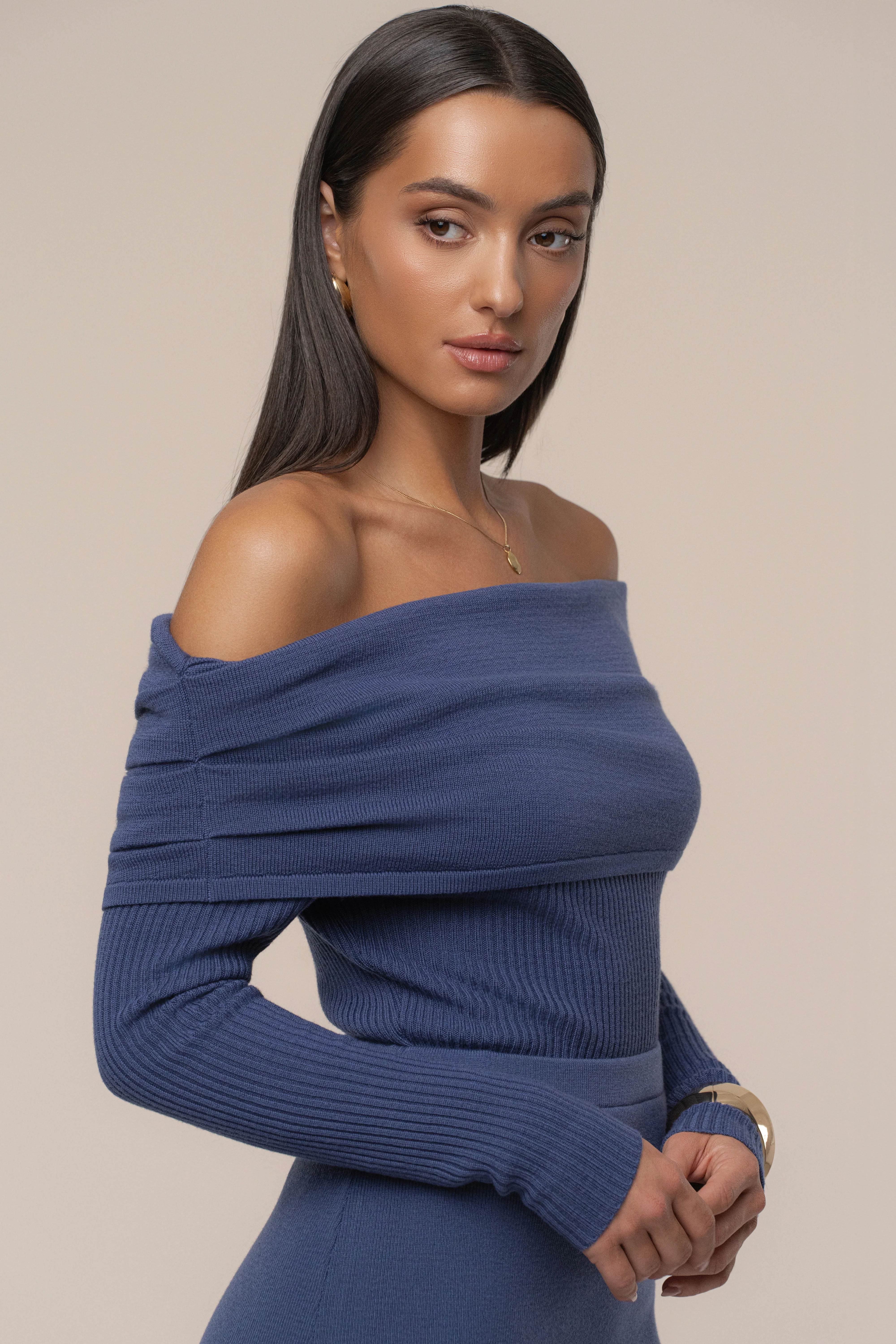 Dusk Off The Shoulder Knit Top