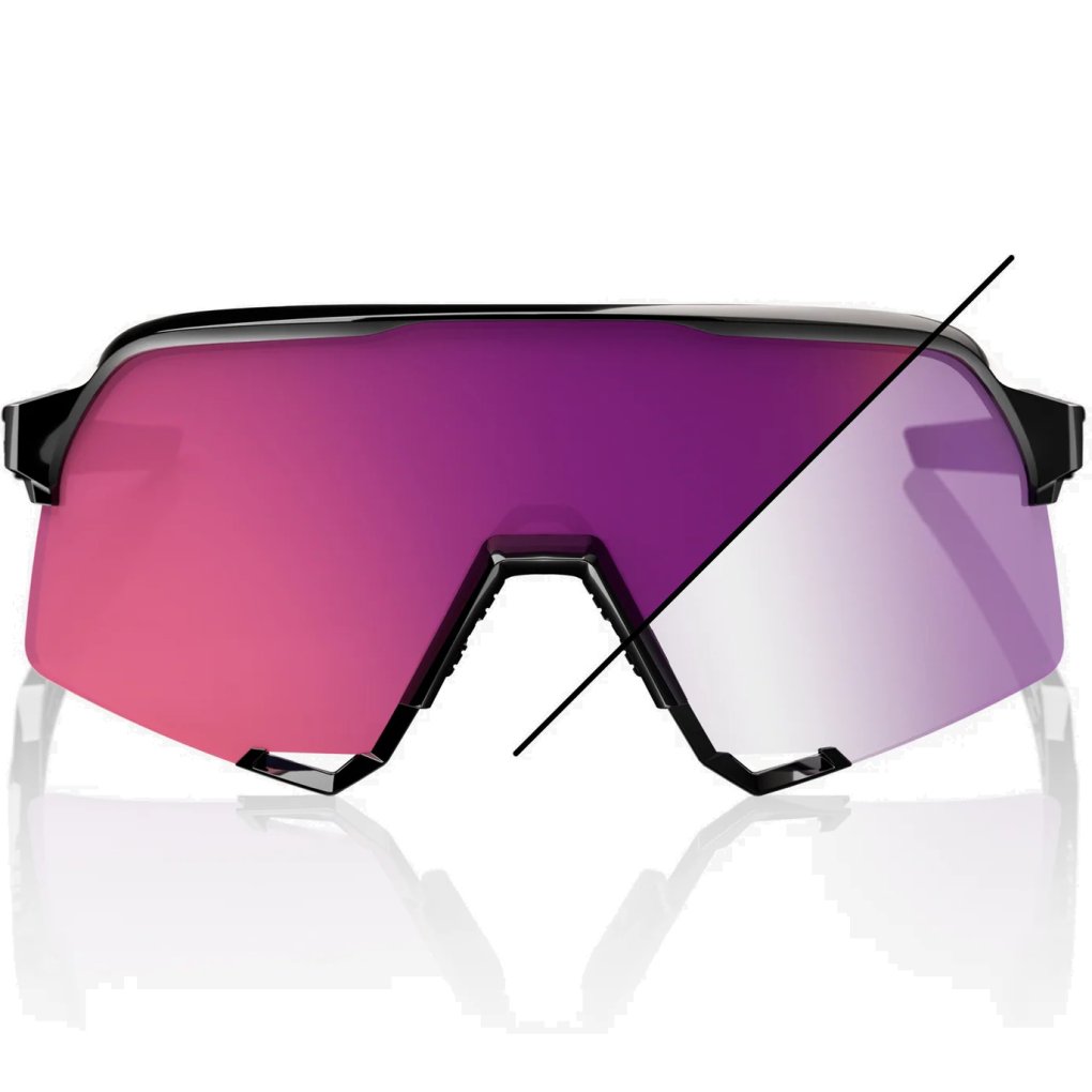 100% S3 Photochromic Glasses - Kilian Bron - Gloss Black - Purple Mirror