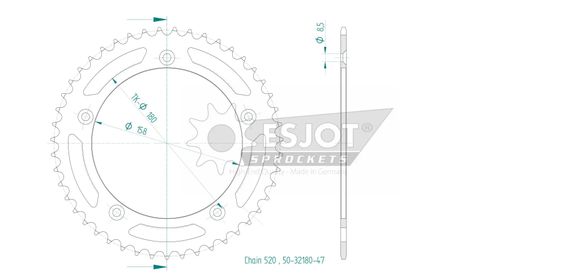 Couronne Esjot 47 dentsVOGE 650 650 DSX - 2023Ref : ESJO00044A / 12113061