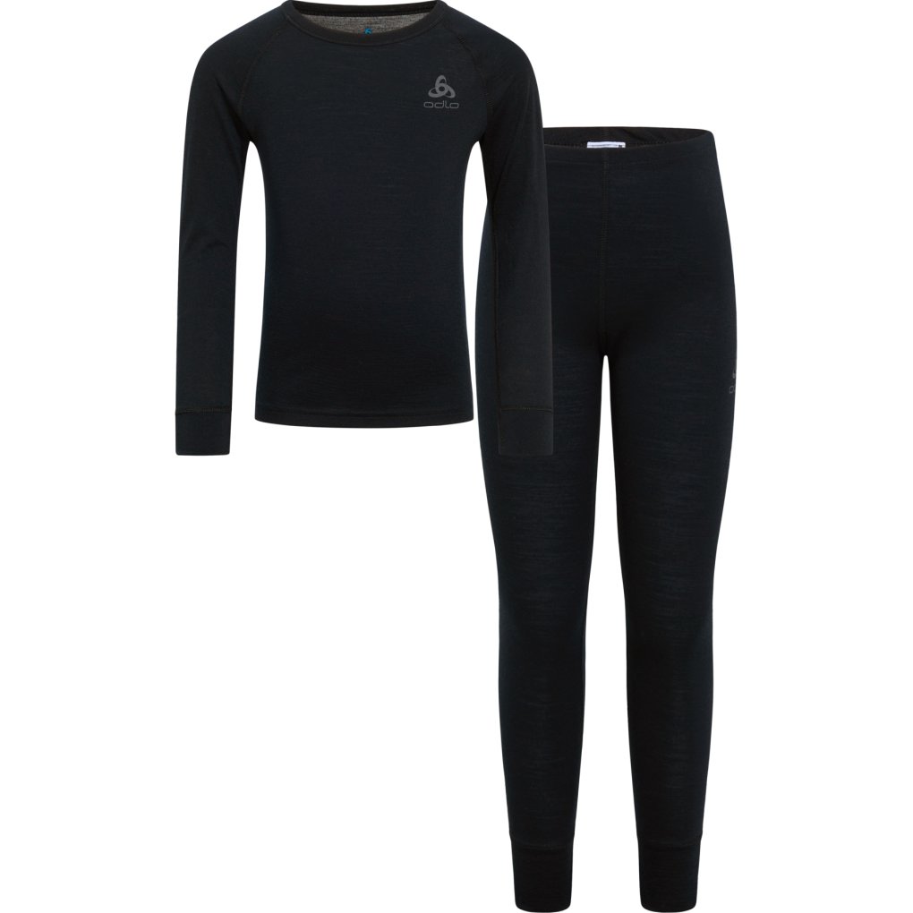 Odlo Natural Merino 200 Kids Base Layer Set - black