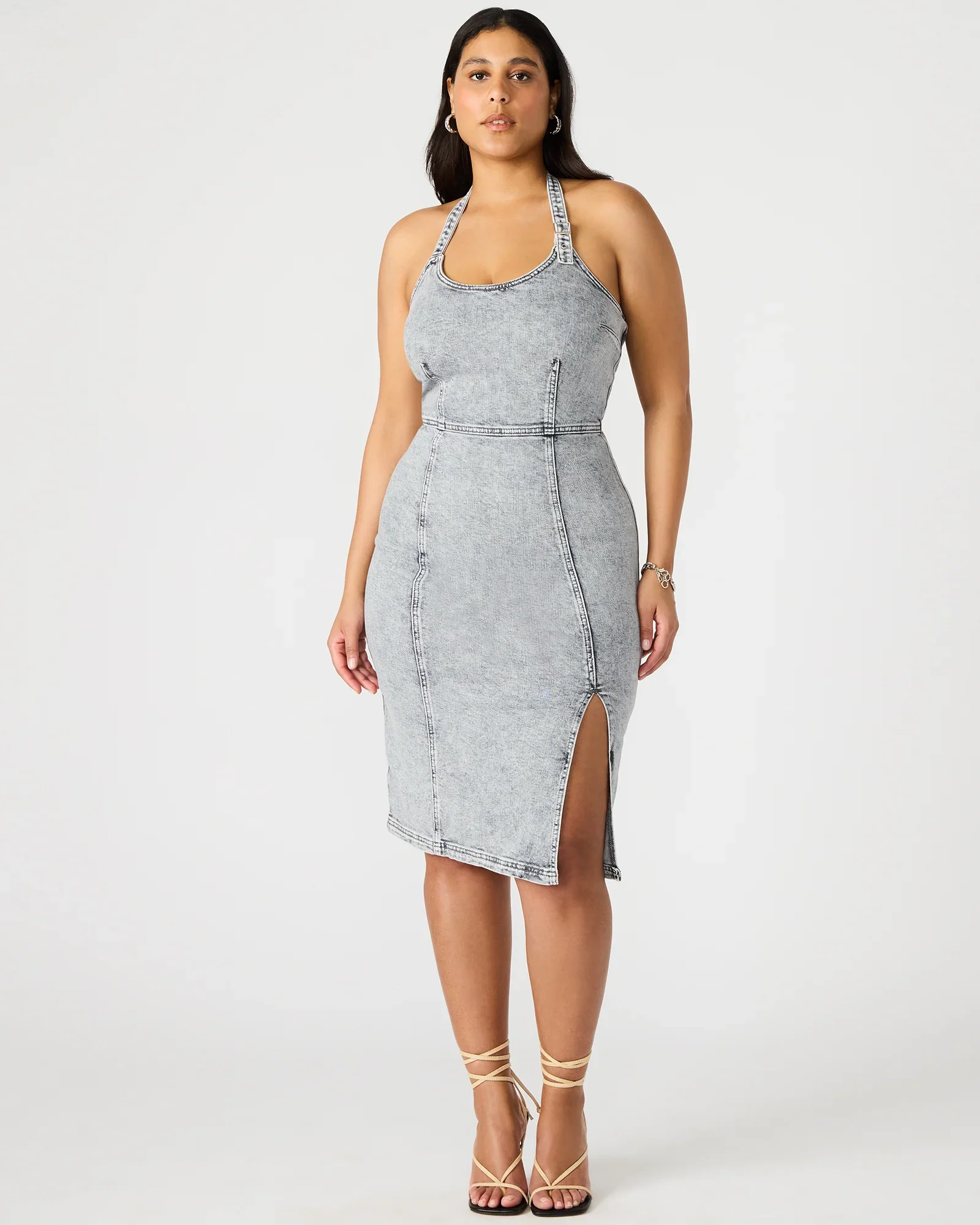 Gia Denim Dress Light Grey