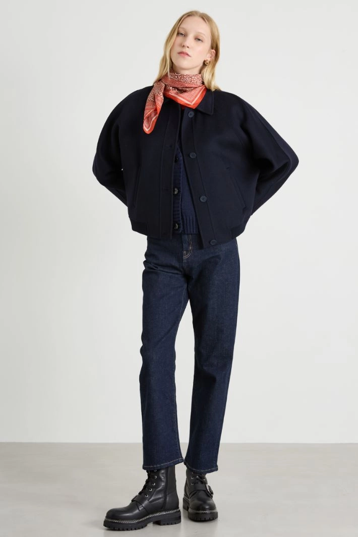 Silk twill scarf - RED BRICK