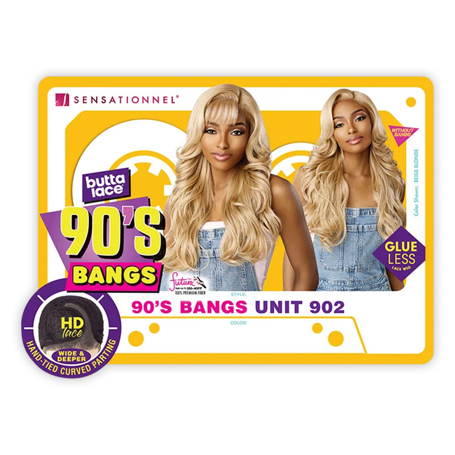 Sensationnel HD Lace Front Wig Butta Lace Glueless 90'S Bangs Unit 902
