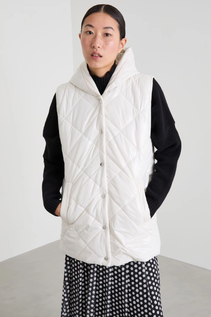 Quilted padded gilet - WHITE