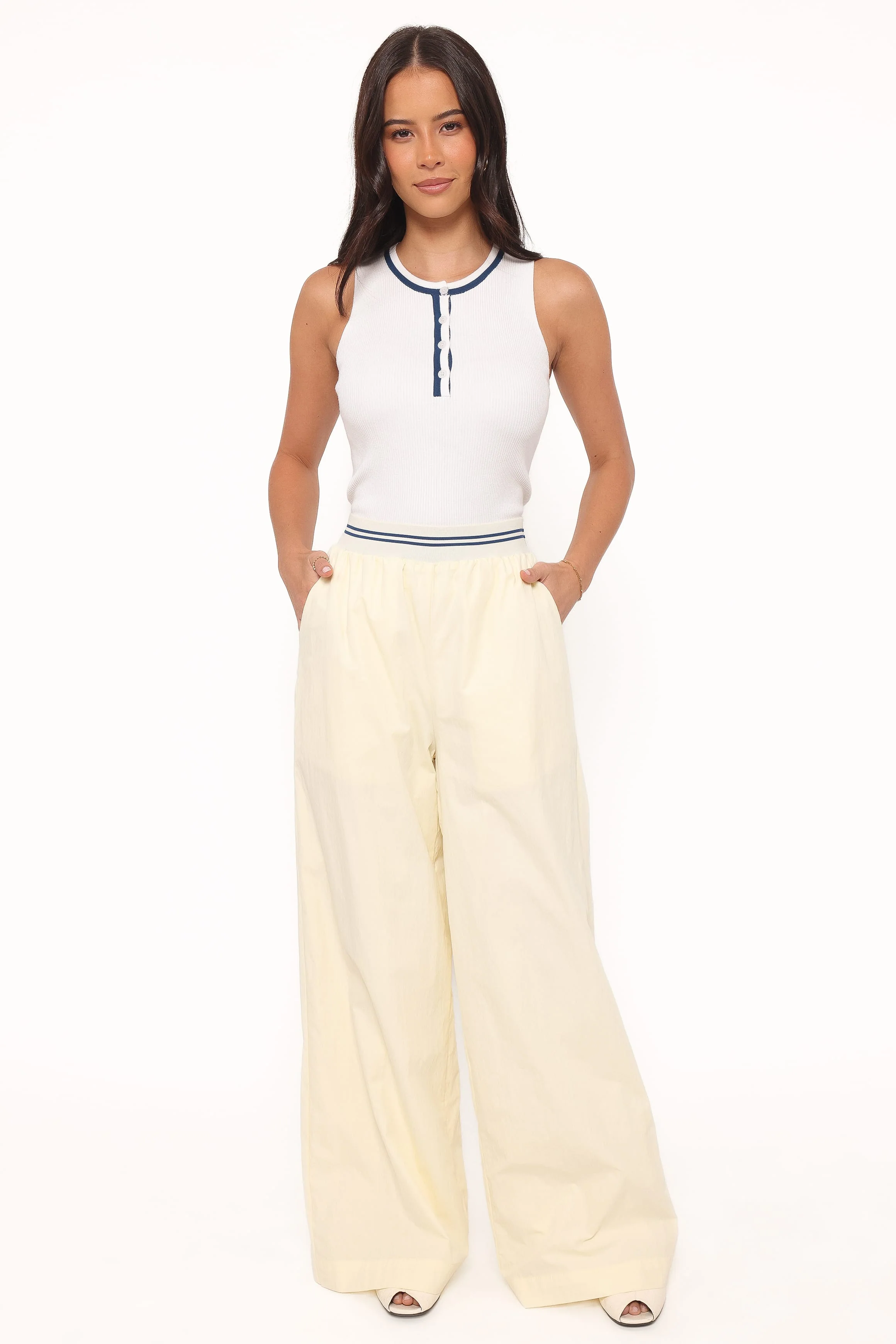 Adam Wide Leg Pant - Pale Yellow