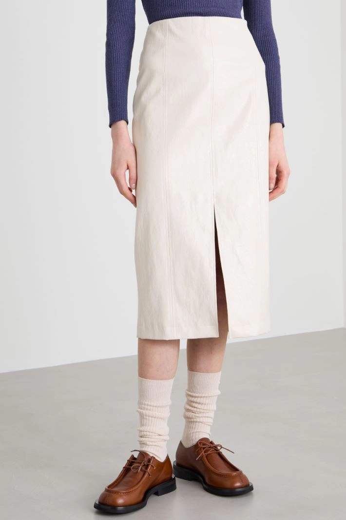 Slit-detail skirt - CREAM