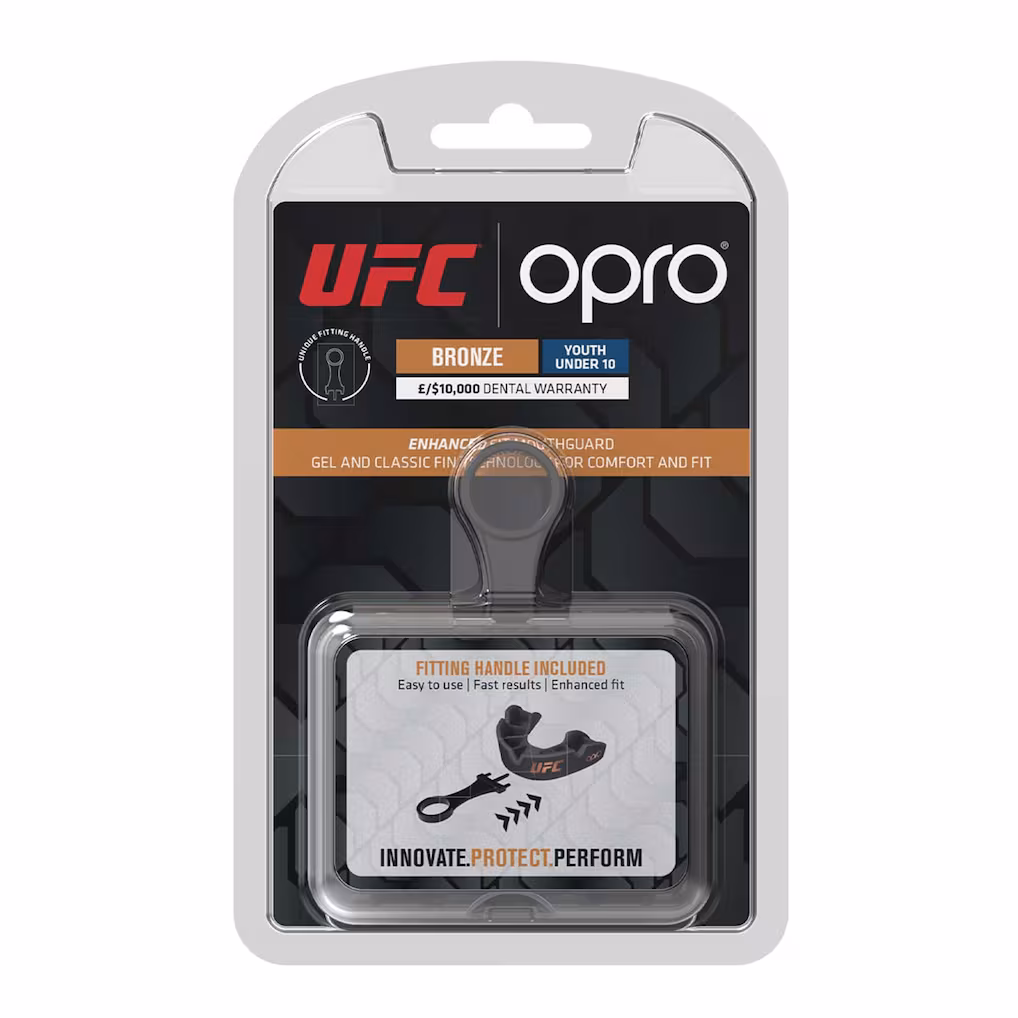 Youth Opro Black UFC Self-Fit Junior Bronze Level Mouthguard