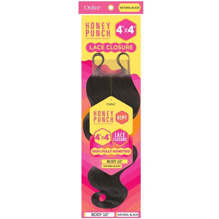 Outre Honey Punch 100% Unprocessed Remy Human Hair 4x4