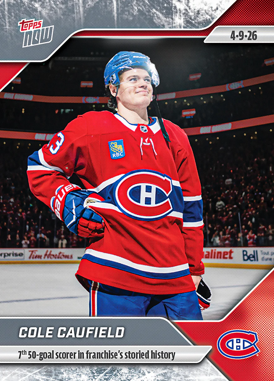 Cole Caufield - 2025-26 NHL Topps NOW® - Sticker # 144 Pack - PR: 595