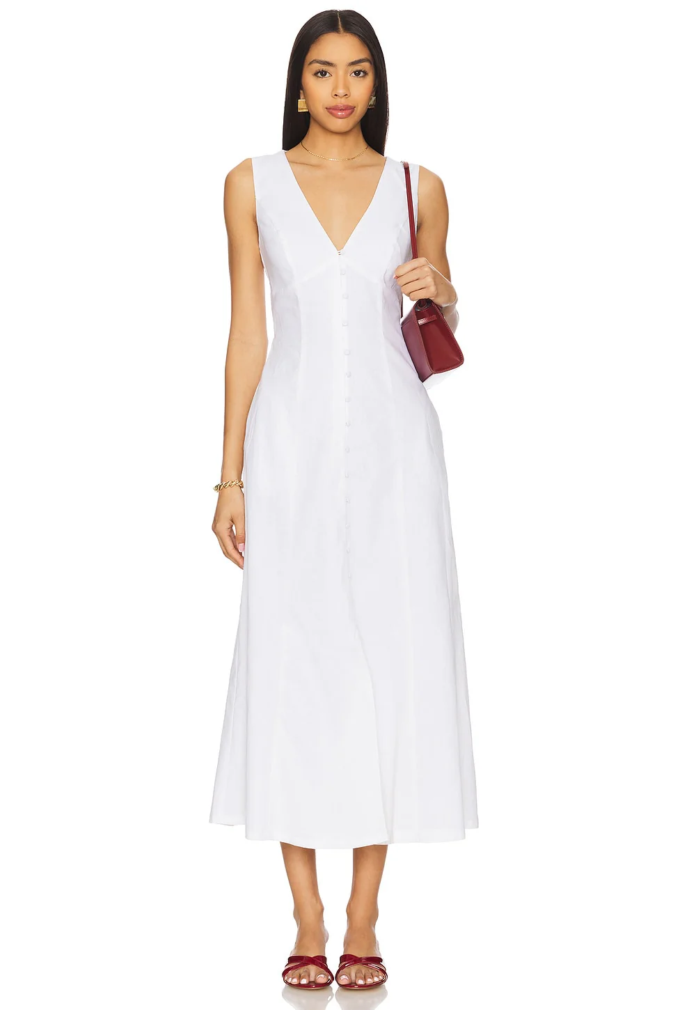 x REVOLVE Cordelia Linen Midi Dress