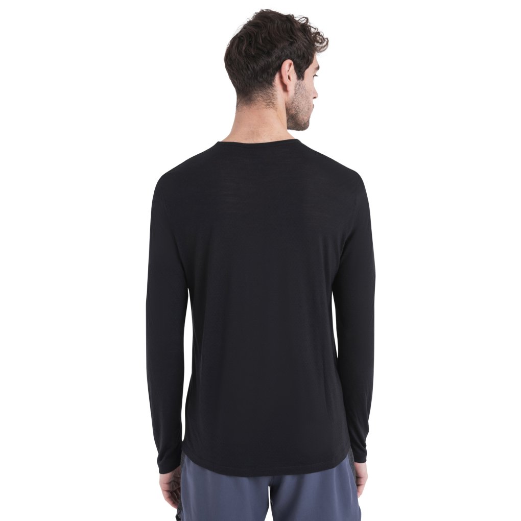 Icebreaker Merino 125 ZoneKnit™ Energy Wind Long Sleeve Tee Men - Black
