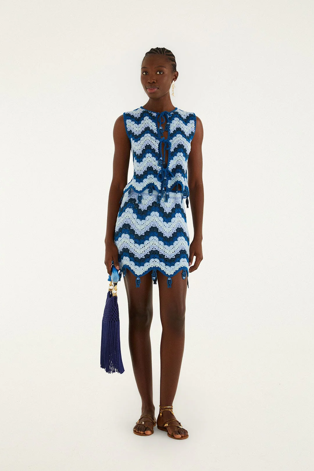 Blue Waves Crochet Top