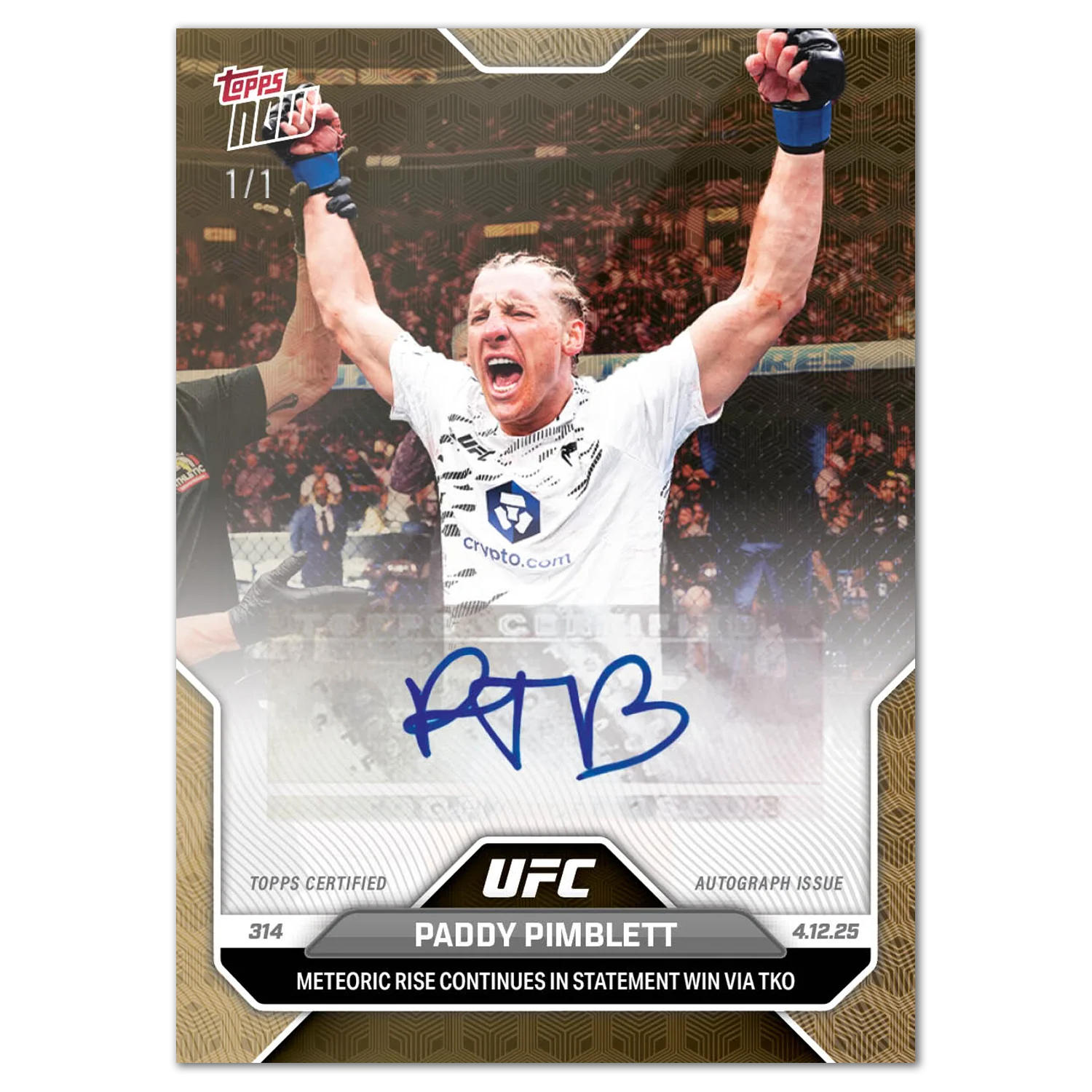 Paddy Pimblett - 2025 UFC Topps NOW® - Card 11 - LOOK FOR AUTOS