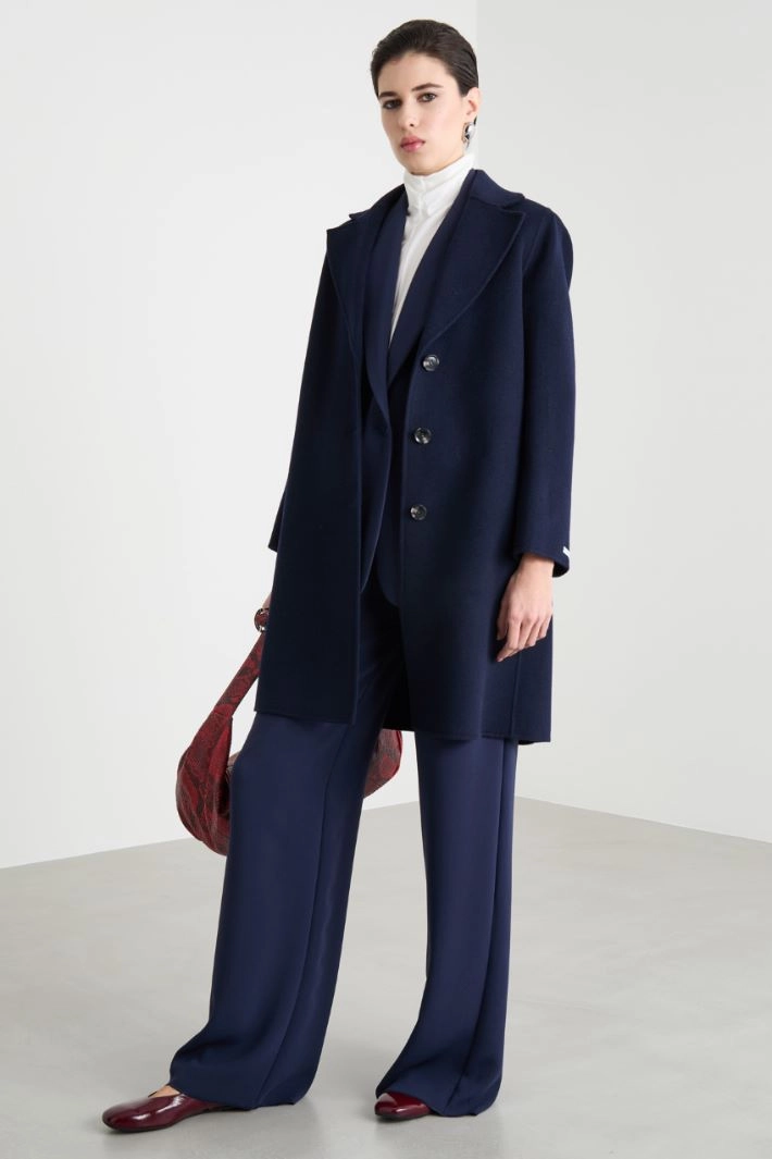 Double-faced wool-blend coat - BLUE