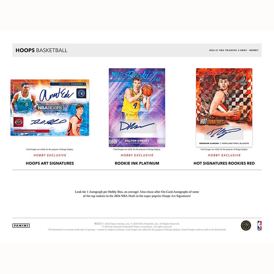 2024/25 Panini NBA Hoops Basketball Hobby Box
