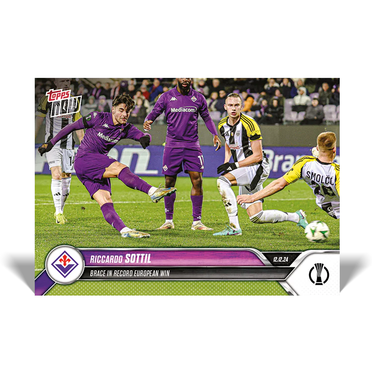 Riccardo Sottil - Brace in record European win - 24/25 UECL Topps NOW® Card 7