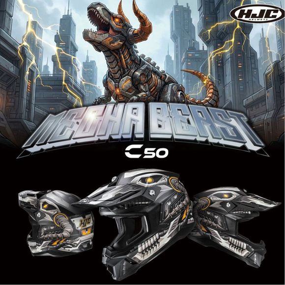 Casque cross HJC C50 - MECHA 2026 - Noir / GrisRef : HJ1367