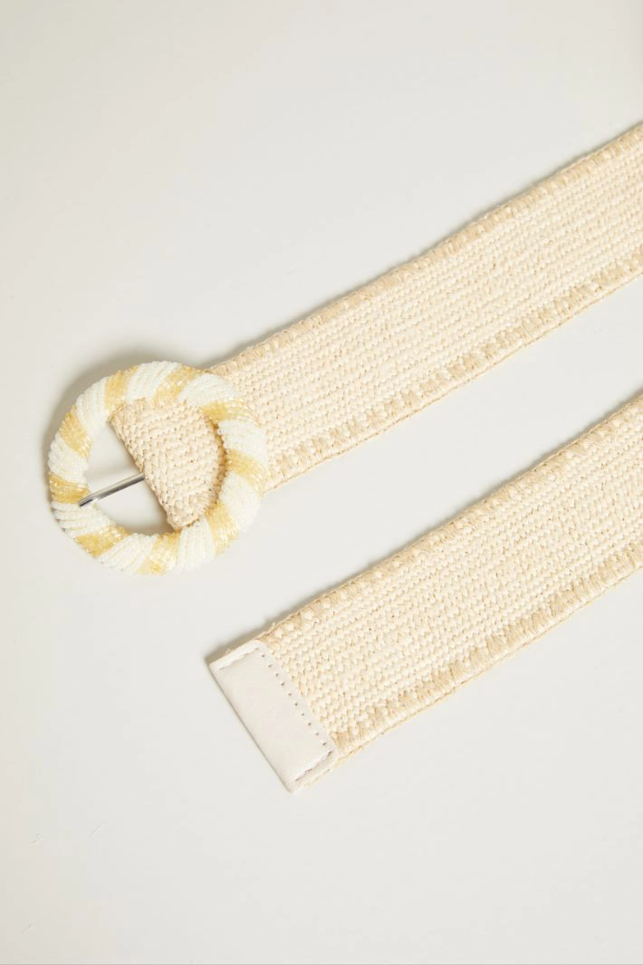 Raffia belt - BEIGE
