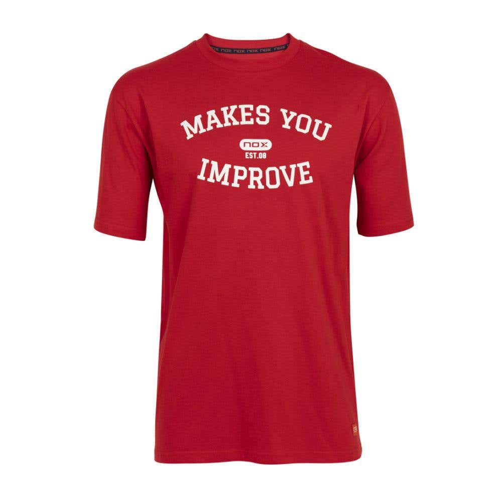 RED BASIC NOX T-SHIRT WITH WHITE LETTERING