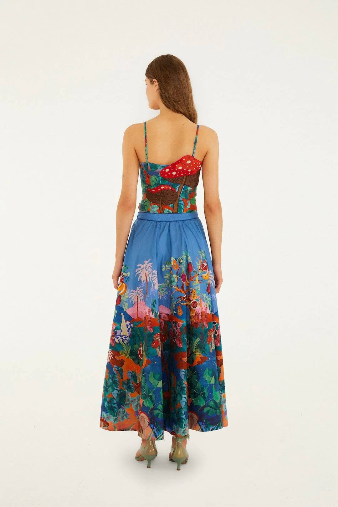 Mushroom Dream Landscape Embroidered Sleeveless Top